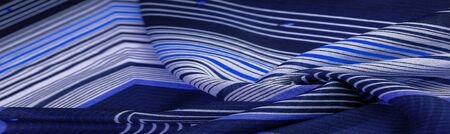 Texture, pattern, collection, silk fabric, blue background with a striped pattern of white and...
