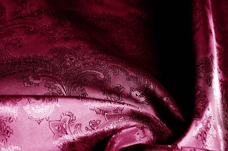 texture, background, red, blushing, ruddy, florid, gules, blushful fabric with a paisley pattern. based on traditional Asian elementsの写真素材