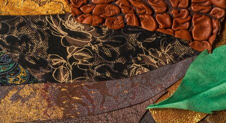 texture background pattern. decorative animal skin, bright colors painted. The panel is made by the artist. Screen printing on the skin of the animal This patterned animal is perfect for your designの写真素材