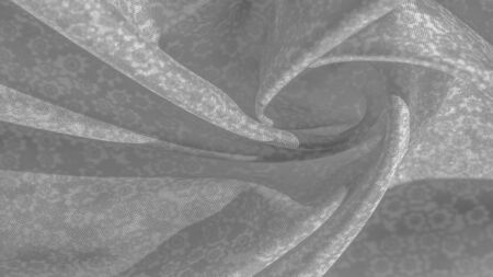 Texture pattern, black gray silk fabric on a white background, flowers pattern silhouette on white background decorative course postcard wallpaper design Your project will be successful. Act inspiredの写真素材