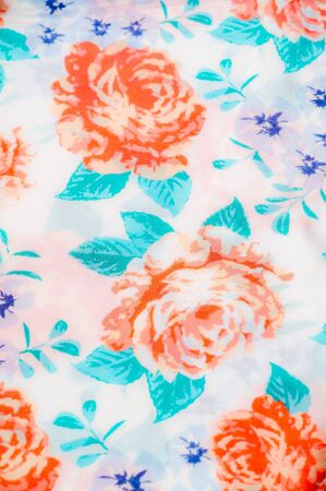 texture pattern cotton fabric. Flowers roses on a white background. It is very versatile and ideal for processing designs, projects, wallpapers, accent your projects with this fabric will be the bestの写真素材