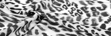 texture, background, pattern, silk fabric, european foot, fashion, leopard print, animal, irreplaceable texture for your projects, black and â の写真素材