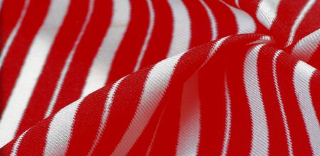 silk striped fabric. Red-white stripes. This beautiful, super soft, medium-sized silk blend is...