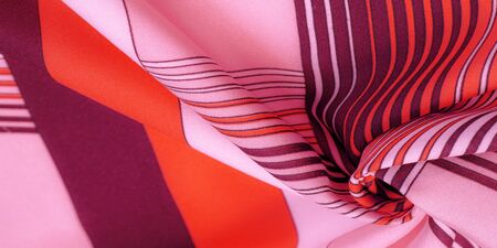 Texture, background, pattern, brown silk fabric, geometric lines, a pattern of tribal straight lines...
