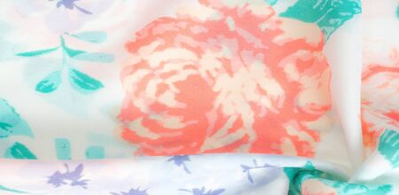 texture pattern cotton fabric. Flowers roses on a white background. It is very versatile and ideal...