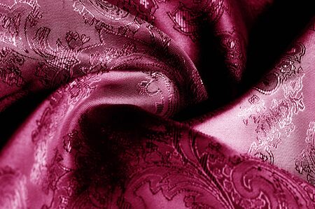 texture, background, red, blushing, ruddy, florid, gules, blushful fabric with a paisley pattern. based on traditional Asian elementsの写真素材