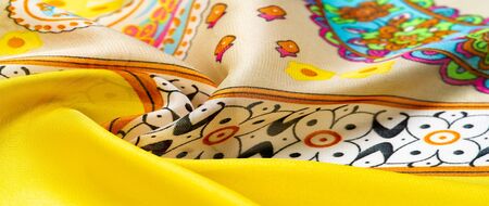 Texture, background, paisley silk fabric, Indian themes ornate traditional paisley elements with...
