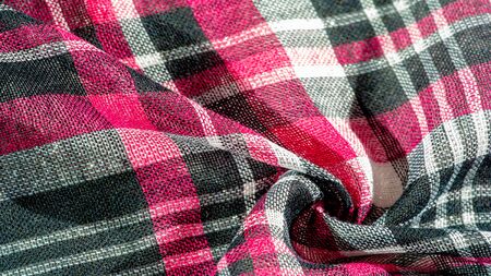 Texture, background, pattern, winter warm soft scarf for your projects Black and red white blanket,...