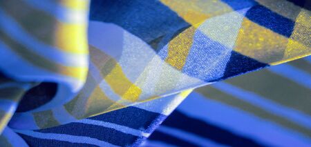 Background texture. multicolored striped silk fabric. Mexican coloring theme bright colored striped pattern with abstract stripesの写真素材