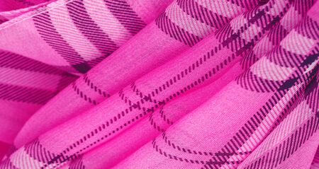 silk, cloth pink (carnation), checkered wallpaper in a cage tartan. Scottish tartan dress. Textile pattern from classic fabrics. Fabric textile pattern illustration.の写真素材