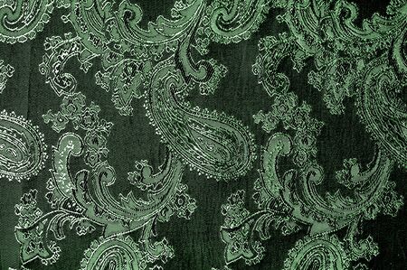 texture, background, green, verdant, lawny, vealy, virid,  blushful fabric with a paisley pattern. based on traditional Asian elementsの写真素材