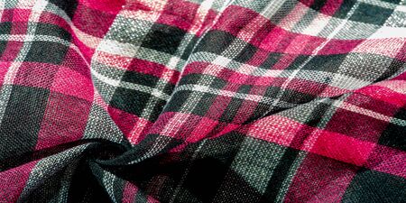 Texture, background, pattern, winter warm soft scarf for your projects Black and red white blanket,...
