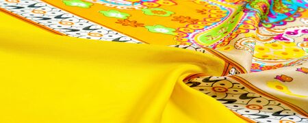 Texture, background, paisley silk fabric, Indian themes ornate traditional paisley elements with...