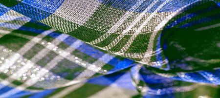 Texture, background, pattern, winter warm soft scarf for your projects blue green white blanket,...