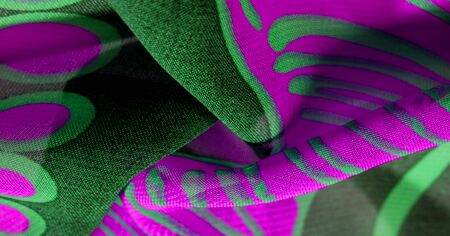 texture background pattern wallpaper. Green pink black silk fabric pattern. This medium-weight rayon fabric has a nice shine with slight color variations. Perfect for adding elegance to your designsの写真素材