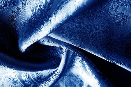 texture, background, dark blue, navy blue, sapphirine,  blushful fabric with a paisley pattern. based on traditional Asian elementsの写真素材