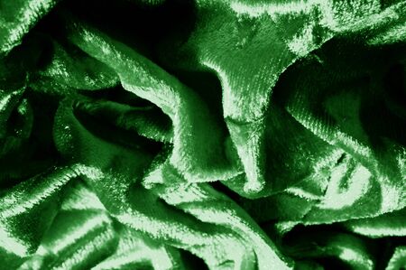 velor green fabric Velvet pattern carved from under an uncircumcised pile of heaps Velvet Burntout Devore this type It's just a beautiful fabric with velvet ornaments in floral and other patternsの写真素材