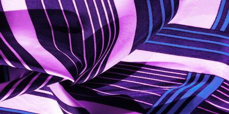 Texture, background, silk fabric with a blue striped pattern. The design of this fabric is devoted...