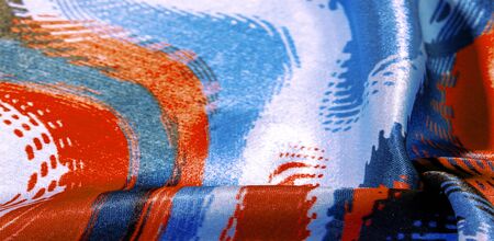 The texture of the silk fabric background is an abstract illustration, this skeletal print is perfect for your projects, design and accents of your creativity. Colors include blue black purple beigeの写真素材