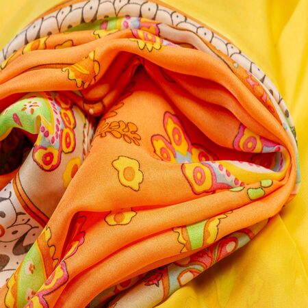 Texture, background, paisley silk fabric, Indian themes ornate traditional paisley elements with ethnic details in a bohemian print, decorative fabric for your design and accents projects, multicolorの写真素材