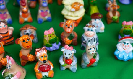 Texture Background pattern. Folk art Articles made of clay Hobbies and Creativity is a process of human activity that helps to develop the outlook and express the creative aspects of one's personalityの写真素材