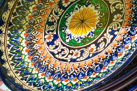 Handmade products decorated with national ornaments, Uzbekistan