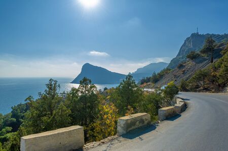 Autumn photos of the Crimean peninsula, Old highway, The charm of the mood of the old road,の写真素材