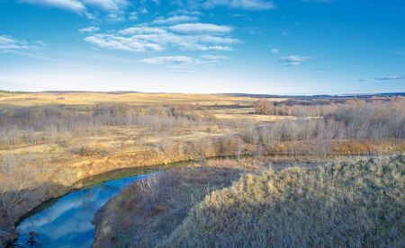 Autumn winter landscape, november. The end of the month. A sad, gloomy season, nature is waiting for snow,の写真素材