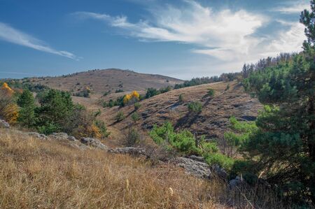 Autumn photos of the Crimean peninsula, Mount Demerdzhi, the famous Crimean landmark. This place is...