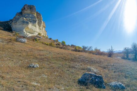 Photos of the Crimean autumn peninsula, Ak-Kaya White rock, Belogorsky district, the Biyuk-Karasu...