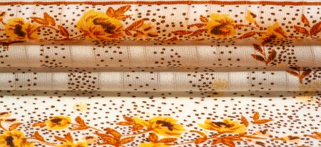 Texture background, women's shawl. yellow flowers on a  YOUR SMILE, light scarves, beach towels an...