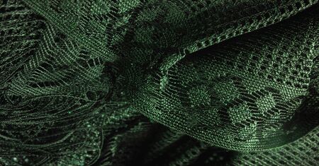 Texture, background, design, shawl from green female lace, crochet from green lace, fringe, hand...