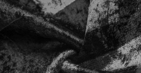 Texture, background, pattern, design, black and white velvet fabric, dense fabric of silk, cotton or...