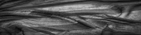 Texture, background, design, light transparent silk fabric in black and white, Soft-touch material...
