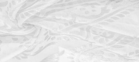 Texture of the picture, collection, silk fabric, women's scarf, lavender white pastel on a white...