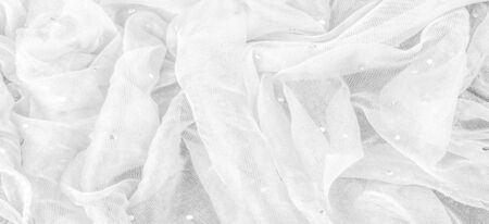 texture, background, design, transparent white fabric with colored glitter, known for its library of classic and modern design.の写真素材