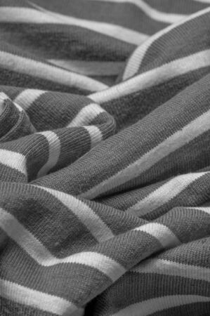 Fabric from gray and white woollen stripesの写真素材