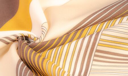 Silk fabric of brown color