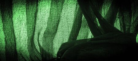 Texture, background, pattern, Crepe deep green, is a fabric of silk, wool or synthetic fibers with a...