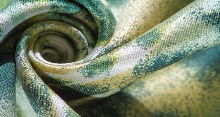 Texture, background, pattern, silk fabric steppe meadow print on fabric, soft, velvet, tissue, textile, cloth, materialの写真素材