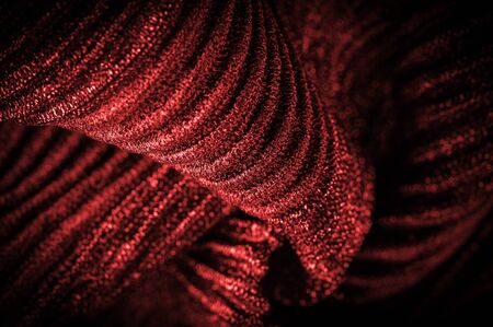 Texture, background, pattern, Crepe deep red, is a fabric of silk, wool or synthetic fibers with a distinctly clear, crimped appearance. Crepe is also historically called crÃªpe or crispの写真素材