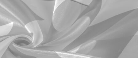 Texture, background, pattern, silk gray and white crepe breath. Labyrinth Cube Geometric Fabric with a print. The best solution for your projects. You'll be the best with this fabric.の写真素材