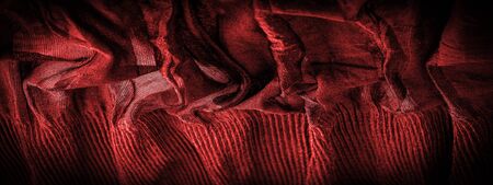 Texture, background, pattern, Crepe deep red, is a fabric of silk, wool or synthetic fibers with a distinctly clear, crimped appearance. Crepe is also historically called crÃªpe or crispの写真素材