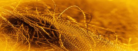 Background texture, decorative ornament, yellow gold silk fabric, woven threads on the fabric, fluffy effect, sensation, appearance or texture of a surface or substance,
の写真素材