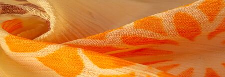 Texture, background, pattern, sensations, orange red yellow floral, A foulard is a lightweight...