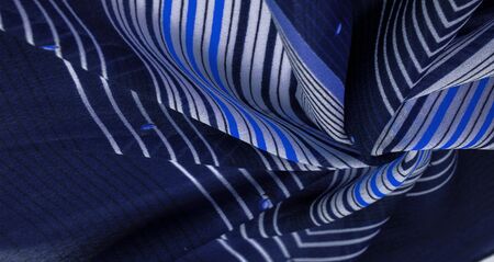 Texture pattern, collection, silk fabric, green background with a striped pattern of white and purple lines, Mexico theme, Mexican poncho costumesの写真素材