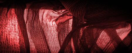 Texture, background, pattern, Crepe deep red, is a fabric of silk, wool or synthetic fibers with a distinctly clear, crimped appearance. Crepe is also historically called crÃªpe or crispの写真素材