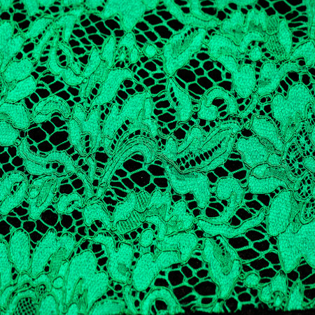 Texture, background, pattern, green lace fabric, Tender embossed lace fabric, scalloped on both...