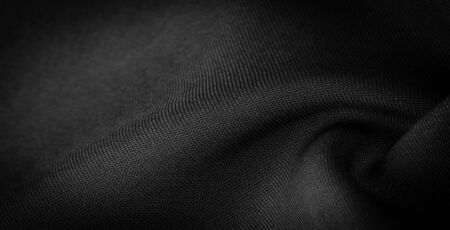 Texture, background, pattern, satin black is a weave that usually has a glossy surface and a dull back, Satin weave is characterized by four or more filler or weft threads,の写真素材