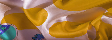 Texture, background, pattern, postcard, silk fabric, yellow sunglow white ovals, your projects will...